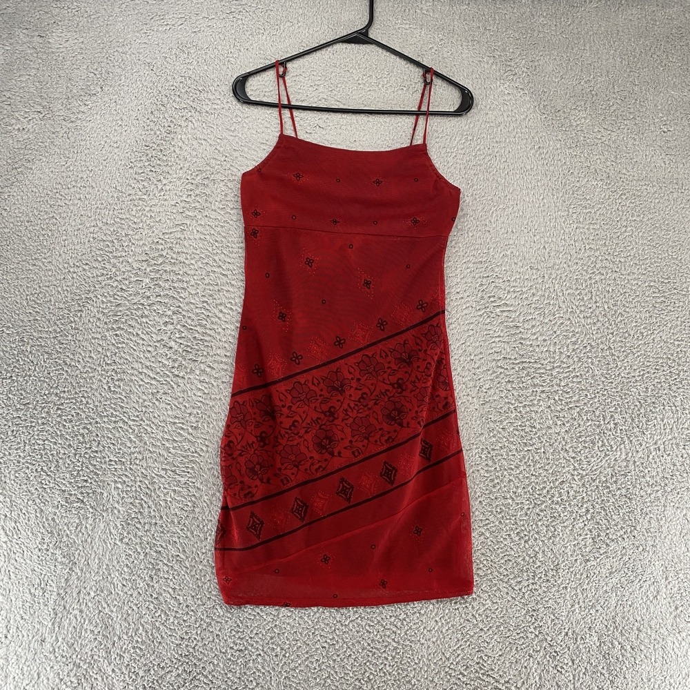 Monster Girl‎ Y2K Babydoll Dress Womens Small Floral Mesh 90s Slip Whimsigoth